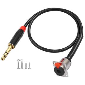 D-نوع لوحة 1/4 "6.35 مللي متر أنثى إلى 6.35 مللي متر ذكر مقبس استريو كابل TRS أنثى لحام لوحة الحائط إلى 1/4 كابل ذكر 60 سنتيمتر 2FT 2 قطعة in Kuwait
