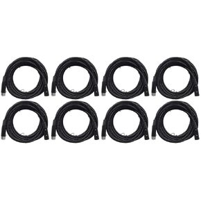 Rockville RDX5M25 25' 5-Pin DMX Lighting Cable, 100% OFC Copper, Black Nickel-Plated Connectors, 120 Ohm, Durable PVC Jacket, for DJs and Stage Lighting, 8-piece in Saudi Arabia