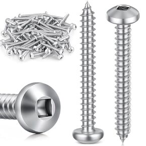 75 Pack #10 x 1-1/2-inch Pan Head Square Drive Sheet Metal Screw Stainless Steel 18-8 Self-Drilling Full Thread Rust & Corrosion Resistant Fits #2 Square Bit in Kuwait