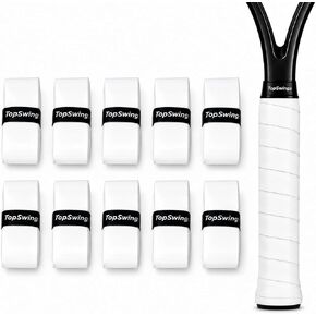 Tennis Overgrip 10-Pack, Tacky Grip Tape for Tennis, Pickleball, Padel & Badminton Rackets, Soft PU, Anti-Slip, Sweat Absorbent, White, 1200×26×0.7mm in Saudi Arabia