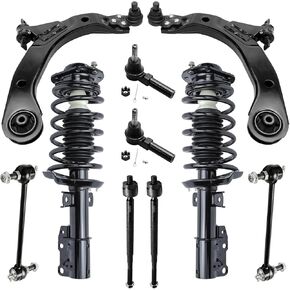 Detroit Axle - Front End 10pc Suspension Kit for Chevrolet Cobalt HHR Pontiac G5 Pursuit, 2 Lower Control Arms w/Ball Joints 4 Outer & Inner Tie Rod Ends 2 Sway Bar Links 2 Struts Replacement in Saudi Arabia