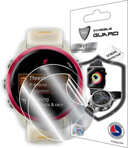 IPG for Garmin Forerunner® 255 - واقي شاشة ساعة ذكية للموسيقى Forerunner® 255 (وحدتان) طبقة شفافة غير مرئية فائقة الدقة مضادة للخدش - سلسة/شفاء ذاتي/فقاعة - خالية من Forerunner® 255 in Kuwait