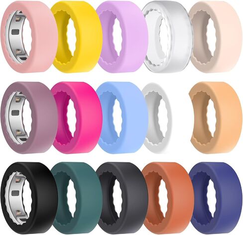 BOTOMALL 15 Pack Ultra-Thin Ring Cover Compatible with Oura Ring Gen 4/4 Ceramic/Gen 3 Horizon/Gen 3 Heritage, Flexible Soft Silicone Protective Protector Case for Working Out Gym in Saudi Arabia