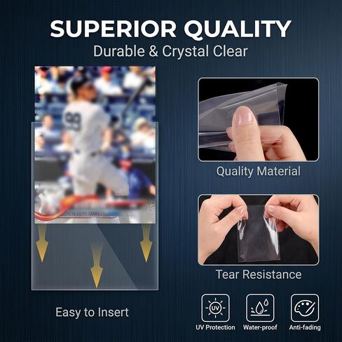 600 Pack Trading Card Sleeves, Clear Soft Penny Sleeves for Baseball Cards, Sports Cards, MTG & Standard Size Card Protectors, Durable & Transparent Card Covers (600) in Kuwait