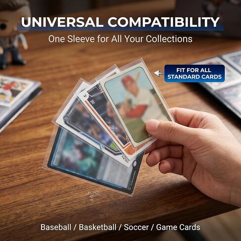 600 Pack Trading Card Sleeves, Clear Soft Penny Sleeves for Baseball Cards, Sports Cards, MTG & Standard Size Card Protectors, Durable & Transparent Card Covers (600) in Kuwait