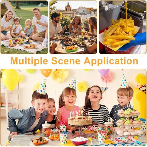 160 Pack Colorful Paper Food Boat Disposable Food Trays Colored Food Serving Boat Tray Basket for Snack Hot Dog Popcorn Sandwich Burger BBQ Party Taco Fries Nacho（8 Colors） in Kuwait