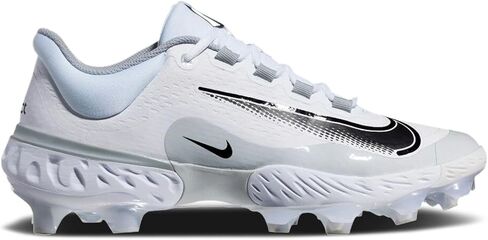 Nike Men's Alpha Huarache Elite 4 Low MCS 'White-Grey-Black' Baseball Cleats (FD6255-100) -Size 7 in Kuwait