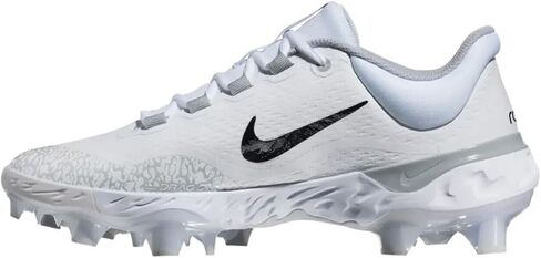 Nike Men's Alpha Huarache Elite 4 Low MCS 'White-Grey-Black' Baseball Cleats (FD6255-100) -Size 7 in Kuwait