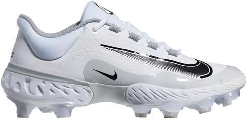 Nike Men's Alpha Huarache Elite 4 Low MCS 'White-Grey-Black' Baseball Cleats (FD6255-100) -Size 7 in Kuwait