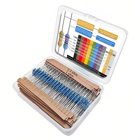 30 Values 600Pcs 1/4W 1% Metal Film 1R-1M ohm Resistor Kit with 10Values 100PCS TO92 Transistors Kit BC337-40 S8050 S8550 2N3906 2N3904 2N5551 2N5401 2N2222A TL431A 2N7000 in Saudi Arabia