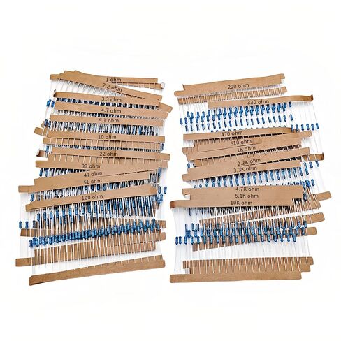 30 Values 600Pcs 1/4W 1% Metal Film 1R-1M ohm Resistor Kit with 10Values 100PCS TO92 Transistors Kit BC337-40 S8050 S8550 2N3906 2N3904 2N5551 2N5401 2N2222A TL431A 2N7000 in Saudi Arabia