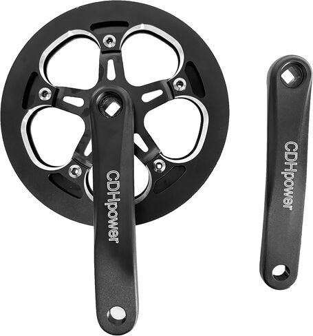 JZSPORTS Bicycle Bottom Crankset 48T/52T Sprocket, Bike Crankset 170mm Crank Arm | Single Speed Square Taper, Alloy 130 BCD Bicycle Crankset for MTB Folding Bike E-Bike Cruiser Bike in Kuwait