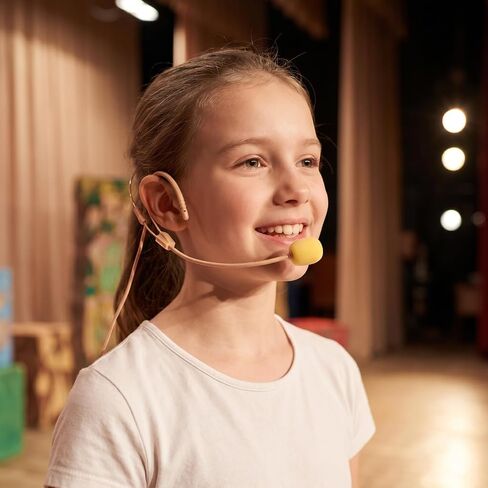 Toddmomy Wired Headset Microphone for Kids, Flexible Boom 3.5mm Jack Mic for Voice Amplifier, Singing Stage School Events Costume Prop for Young Performers in Kuwait