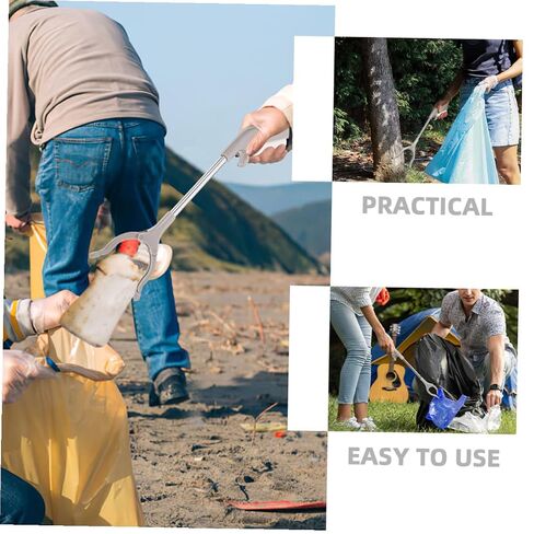 DOITOOL 60cm Stainless Steel Garbage Clamp Trash Picker Litter Grabber Tool with Plastic Grip for Outdoor Sanitation and Waste Pickup – in Kuwait