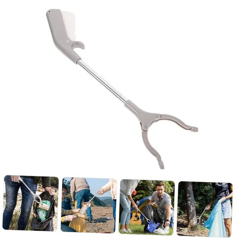 DOITOOL 60cm Stainless Steel Garbage Clamp Trash Picker Litter Grabber Tool with Plastic Grip for Outdoor Sanitation and Waste Pickup – in Kuwait
