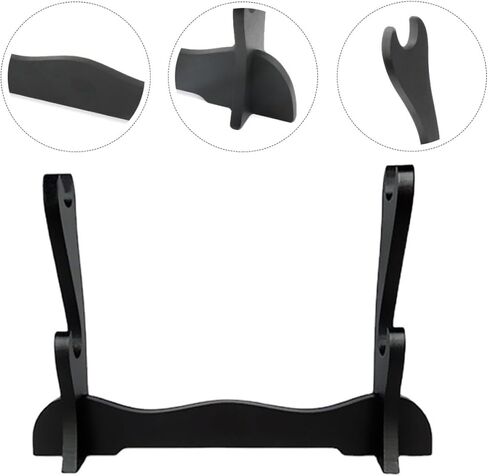Mobestech Desktop Flute and Sword Stand Wooden 2-tier Storage Holder Display Rack for Wind Instruments and Swords Tabletop Organizer in Kuwait