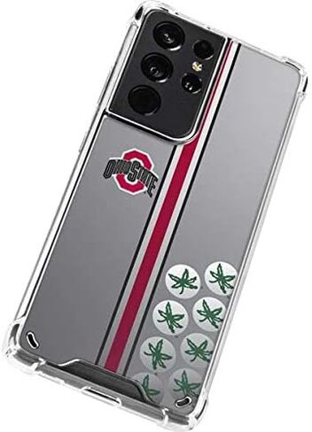 حافظة هاتف Skinit الشفافة متوافقة مع هاتف Galaxy S21 Ultra 5G - تصميم Buckeyes من جامعة ولاية أوهايو مرخص رسميًا in Kuwait