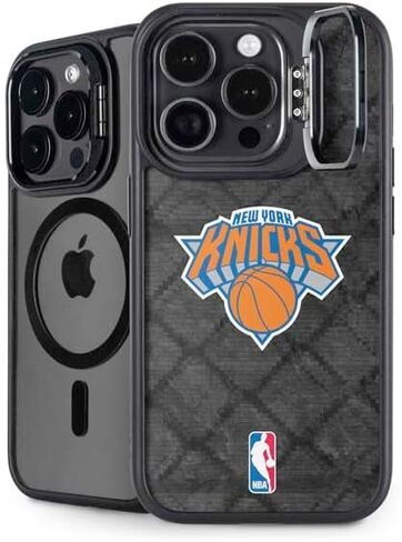 حافظة هاتف Skinit Kickstand متوافقة مع iPhone 15 Pro - تصميم NBA New York Knicks Dark Rust المرخص رسميًا in Kuwait