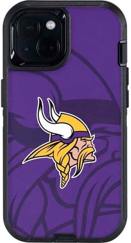 غلاف هاتف Skinit متوافق مع OtterBox Defender iPhone 13 - تصميم رؤية مزدوجة مرخص رسميًا من NFL Minnesota Vikings in Kuwait