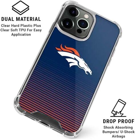 حافظة هاتف Skinit الشفافة متوافقة مع iPhone 15 Pro - تصميم منفصل مرخص رسميًا من NFL Denver Broncos in Kuwait