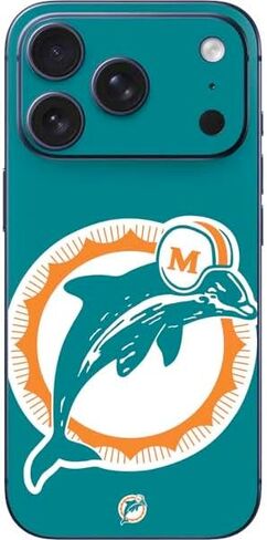 غلاف هاتف Skinit متوافق مع iPhone 17 Pro - تصميم مرخص رسميًا من الدوري الوطني لكرة القدم الأمريكية NFL Miami Dolphins in Kuwait