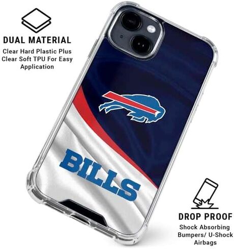 حافظة هاتف Skinit الشفافة متوافقة مع iPhone 14 - تصميم NFL Buffalo Bills المرخص رسميًا in Kuwait