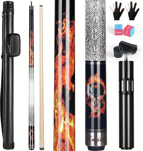 Kmise Professional Pool Cue Stick, 18 19 20oz Canadian Maple Cue Sticks, Low Deflection Shaft with Telescopic Extension Cue in Kuwait