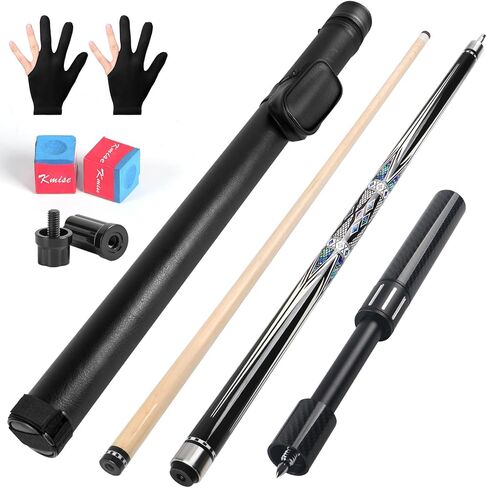 Kmise Professional Pool Cue Stick, 18 19 20oz Canadian Maple Cue Sticks, Low Deflection Shaft with Telescopic Extension Cue in Kuwait