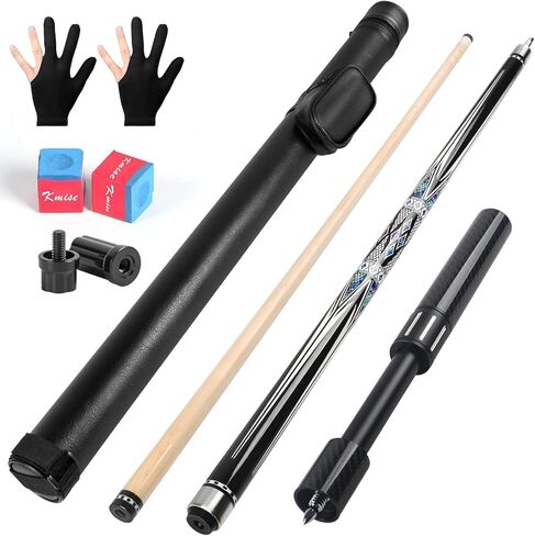Kmise Professional Pool Cue Stick, 18 19 20oz Canadian Maple Cue Sticks, Low Deflection Shaft with Telescopic Extension Cue in Kuwait