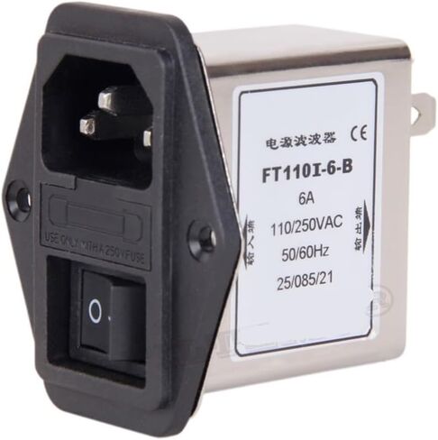 IEC Socket Switch and Fuse Type Power Filter 220V Anti-Interference FT110I-6-B in Kuwait