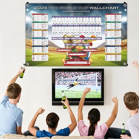 ZSDSYWR 2026 FIFA Wall Poster, Group Stage and Knockout Stage Soccer Schedule Posters, Themed Merchandise and Decorations, Suitable as Souvenirs and Football Themed Gifts for Fans in Kuwait