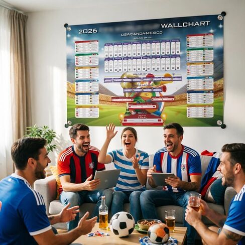 ZSDSYWR 2026 FIFA Wall Poster, Group Stage and Knockout Stage Soccer Schedule Posters, Themed Merchandise and Decorations, Suitable as Souvenirs and Football Themed Gifts for Fans in Kuwait