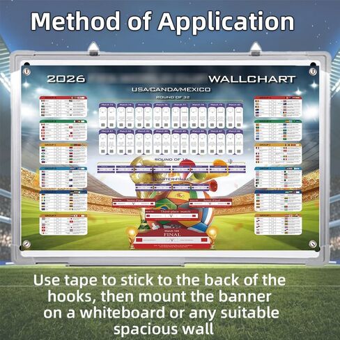 ZSDSYWR 2026 FIFA Wall Poster, Group Stage and Knockout Stage Soccer Schedule Posters, Themed Merchandise and Decorations, Suitable as Souvenirs and Football Themed Gifts for Fans in Kuwait