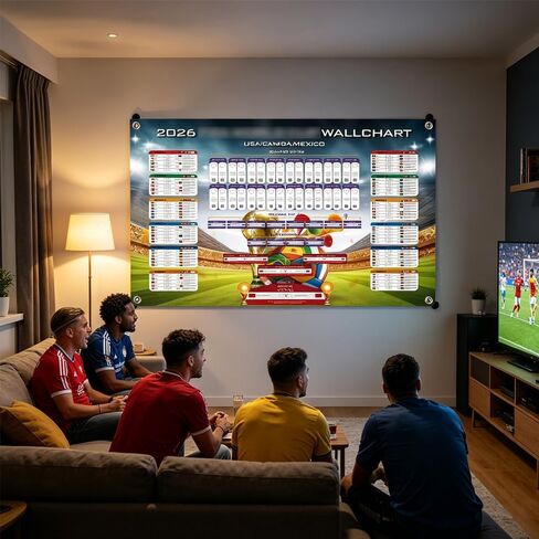 ZSDSYWR 2026 FIFA Wall Poster, Group Stage and Knockout Stage Soccer Schedule Posters, Themed Merchandise and Decorations, Suitable as Souvenirs and Football Themed Gifts for Fans in Kuwait