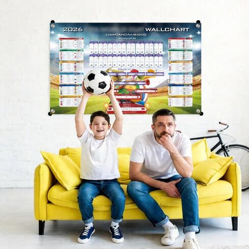 ZSDSYWR 2026 FIFA Wall Poster, Group Stage and Knockout Stage Soccer Schedule Posters, Themed Merchandise and Decorations, Suitable as Souvenirs and Football Themed Gifts for Fans in Kuwait