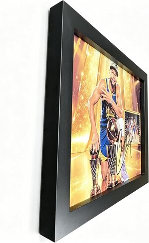 Zoncnzm 10x8 inch black photo frame basketball Curry commemorative souvenir signature style printed wall decor - Birthday/Christmas gift for basketball fans in Kuwait