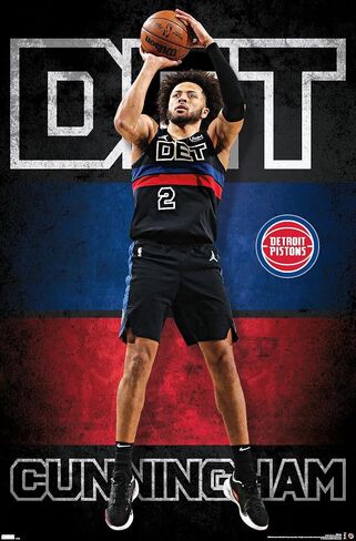 NBA Detroit Pistons - Cade Cunningham 23 Wall Poster, 34L" x 22.4W", Premium Unframed Version in Kuwait