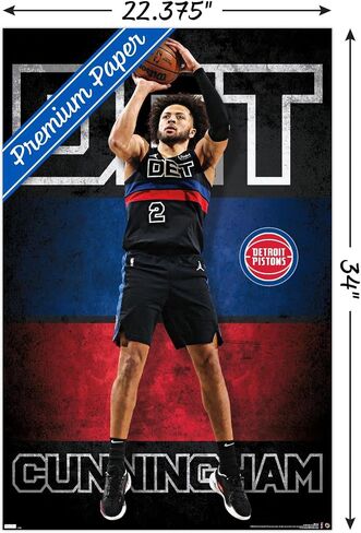 NBA Detroit Pistons - Cade Cunningham 23 Wall Poster, 34L" x 22.4W", Premium Unframed Version in Kuwait