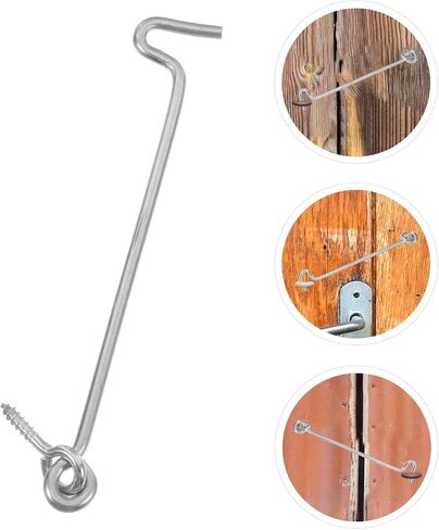 Housoutil 100pcs Zinc Plated Iron Window Hook Latch with Triangular Bracket Design and High Load Capacity, Multifunctional Cabin Door Hook Locks for Doors and Gates Security in Kuwait