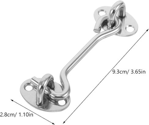 KALLORY 2 Sets Stainless Steel Door Hook and Eye Latch with Screws for Gate and Sliding Barn Door Lock, Easy Installation, Enhanced Security, Suitable for Boat and Home Use in Kuwait
