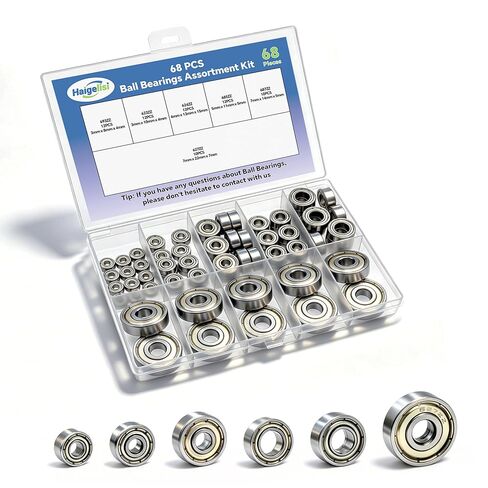 68 Pcs Ball Bearings Assortment Kit 693ZZ/ 623ZZ/ 624ZZ/ 685ZZ/ 687ZZ/ 627ZZ Roller Bearings, Small Bearings Carbon Steel Deep Groove Bearing, for Furniture Wheel, Roller Skates, 3D Printing in Kuwait