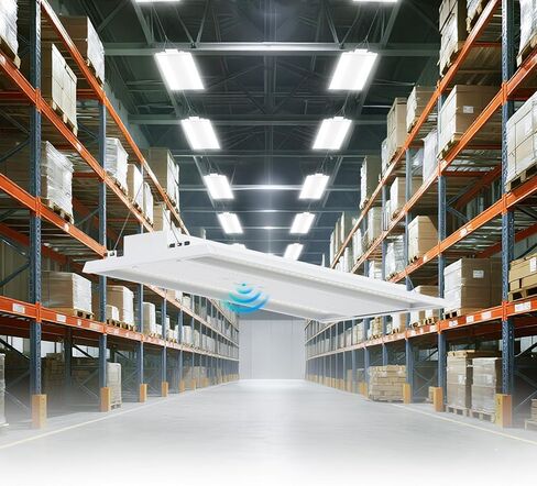 24 Pack 300W LED Linear High Bay Shop Light With Motion Sensor,Larger Central Lighting Area,45000LM,120-277V,0-10V, 5000K,Commercial Linear High Bay Led Shop Lights for Warehouse Industrial Garage,UL in Saudi Arabia