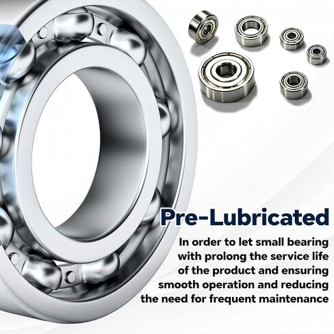 68 Pcs Ball Bearings Assortment Kit 693ZZ/ 623ZZ/ 624ZZ/ 685ZZ/ 687ZZ/ 627ZZ Roller Bearings, Small Bearings Carbon Steel Deep Groove Bearing, for Furniture Wheel, Roller Skates, 3D Printing in Kuwait