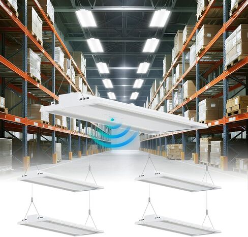 24 Pack 300W LED Linear High Bay Shop Light With Motion Sensor,Larger Central Lighting Area,45000LM,120-277V,0-10V, 5000K,Commercial Linear High Bay Led Shop Lights for Warehouse Industrial Garage,UL in Saudi Arabia