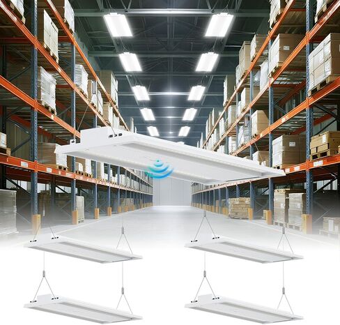 24 Pack 300W LED Linear High Bay Shop Light With Motion Sensor,Larger Central Lighting Area,45000LM,120-277V,0-10V, 5000K,Commercial Linear High Bay Led Shop Lights for Warehouse Industrial Garage,UL in Saudi Arabia