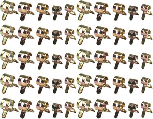 50Pcs/set Tube Clamps New 5/6/7/8/9mm Car Auto Spring Clip Fuel Oil Water Hose Pipe Tube Clamp Fastener 5 Sizes Parts parts in Kuwait