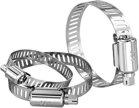 10pcs 304 Stainless Steel Spiral Coupling Clamp Durable Hose Clips for Automotive Pipes and Plumbing Fixes(6-12mm) in Saudi Arabia