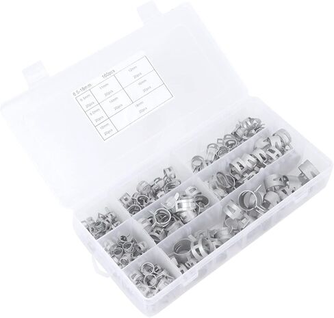 JTLB 160Pcs Hose Clamps, 304 Stainless Steel Spring Clip Anti Anti Rust, with Professional Design Easy to Replace and Install, for Fuel Petrol Pipe Air Vacuum Hose in Kuwait