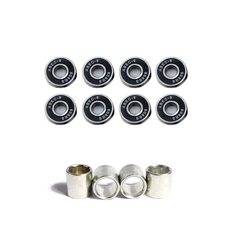 Bearings 8pcs Pro 608RS ABEC-9 Roller Skate Scooter Snowboard Chrome Steel Inline Skateboard Mute Speed Bearing(8pcs Steal Cap Bearings) in Kuwait
