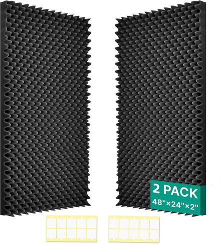 soundproof Foam Panels for Walls, Foam Acoustic Panels 48"×24"×2" Sound deadening High Density Quick Recovery Sound Sound deadening Noise Reduction Echo Control for Home Studio Recording Room Office in Kuwait